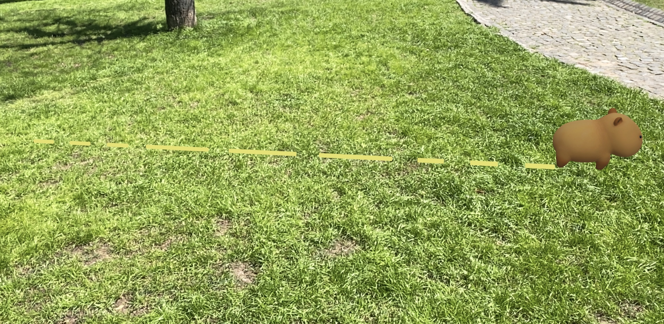 Capybara writing 'SOS'