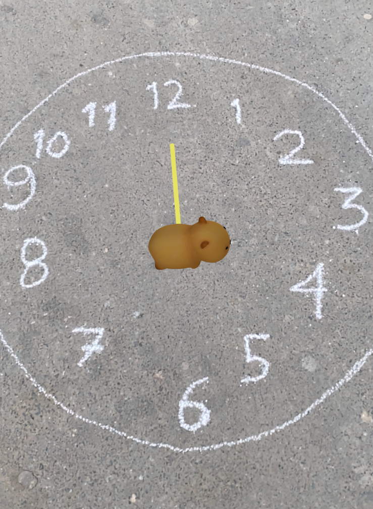 Capybara writing 'O'