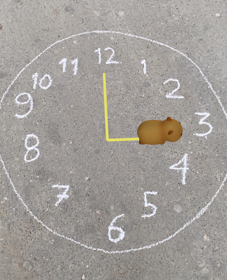 Capybara writing 'O'