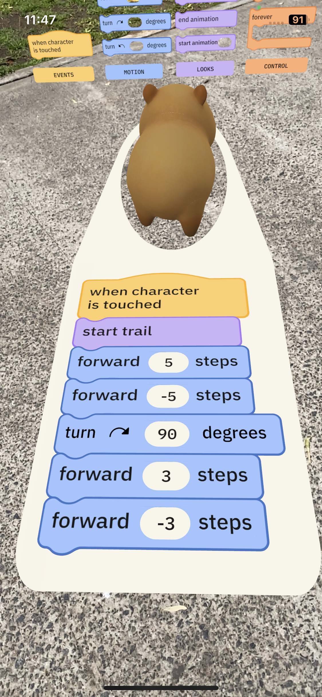 Capybara writing 'SOS'
